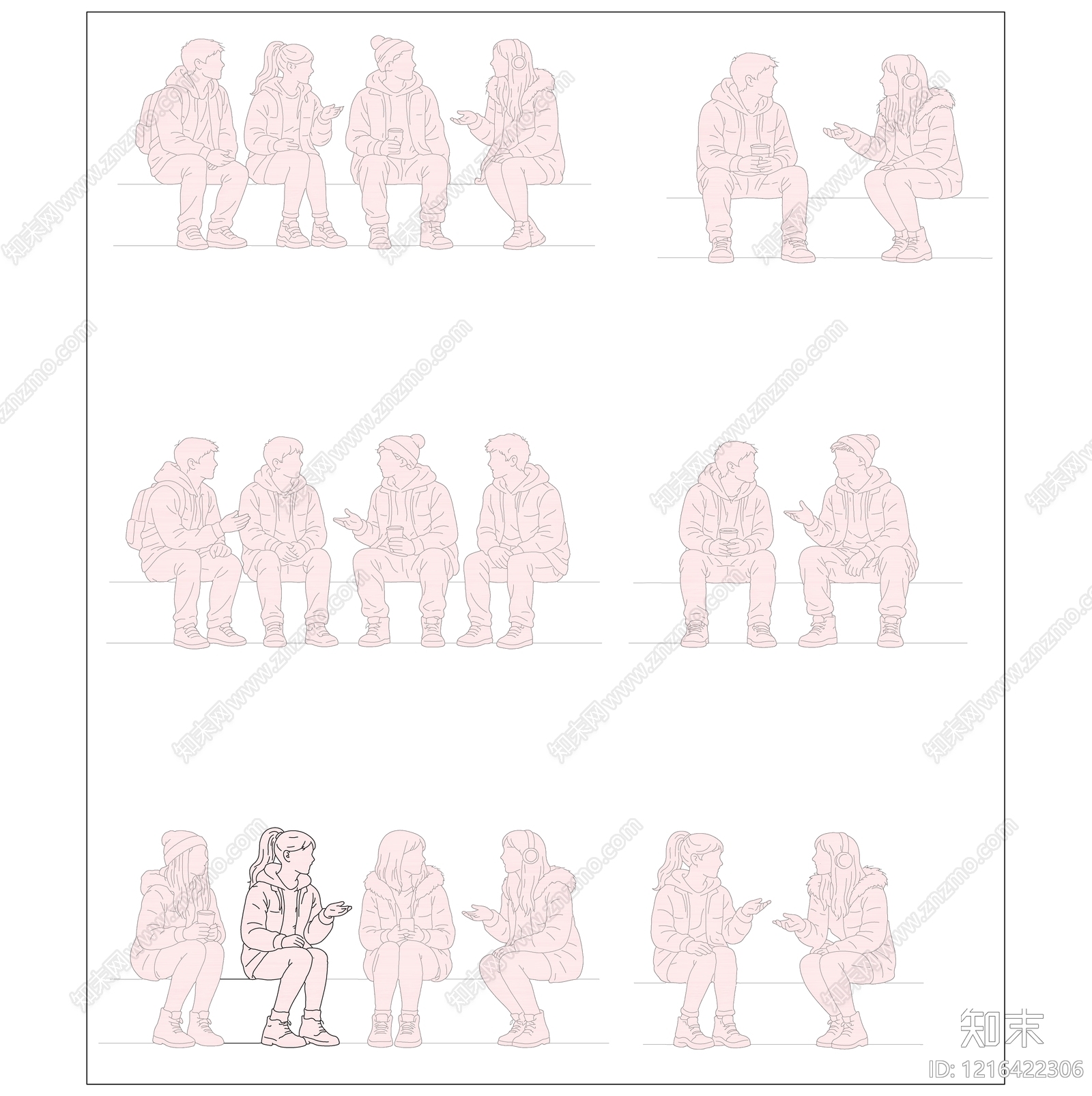 人物剪影库cad施工图下载【ID:1216422306】