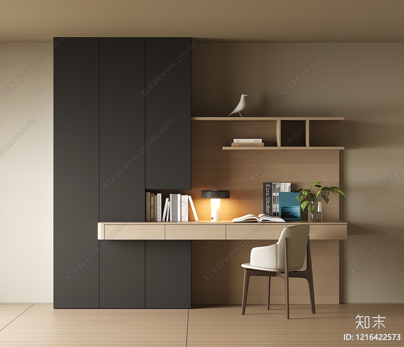 极简书桌3D模型下载【ID:1216422573】