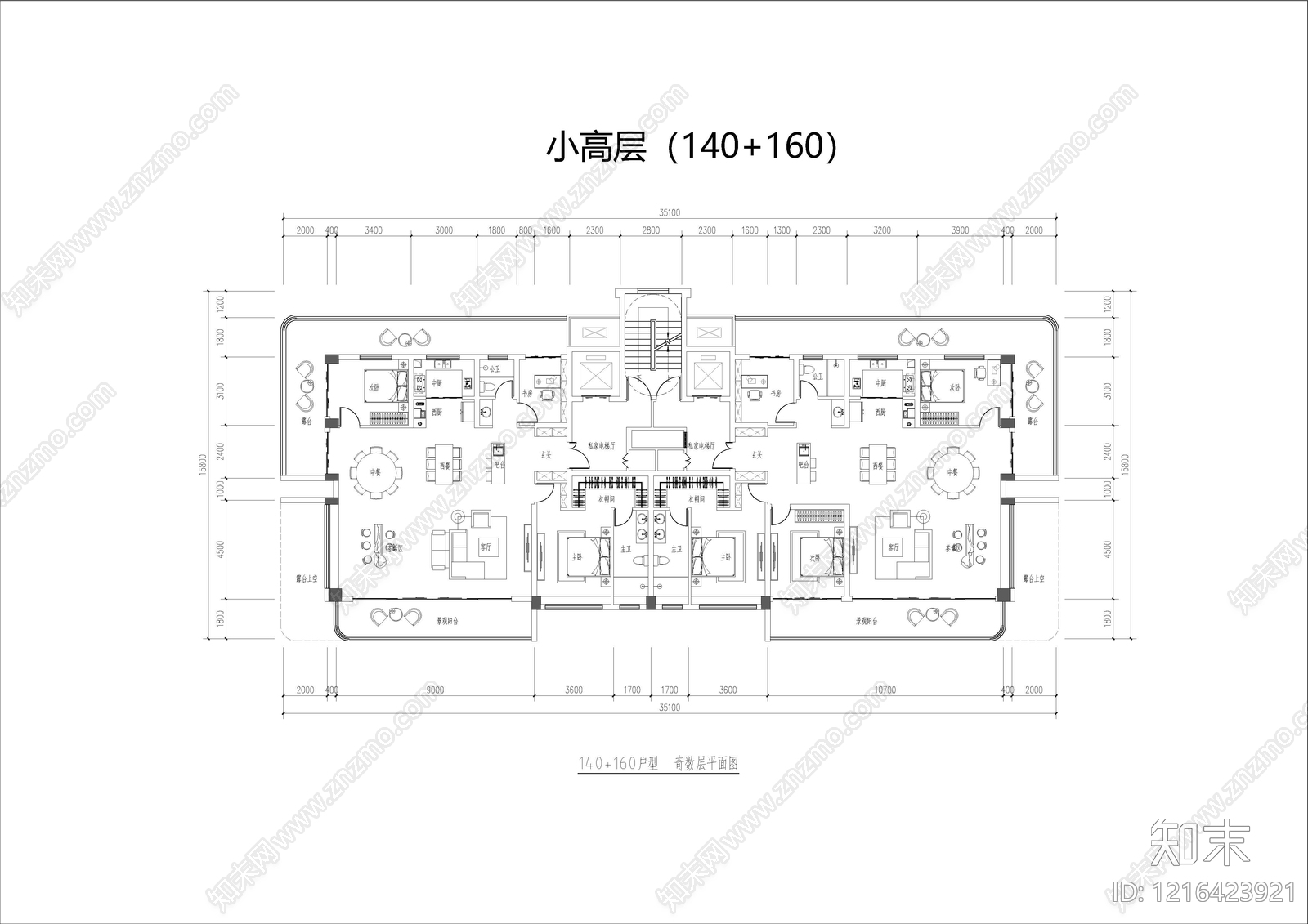 多层住宅cad施工图下载【ID:1216423921】