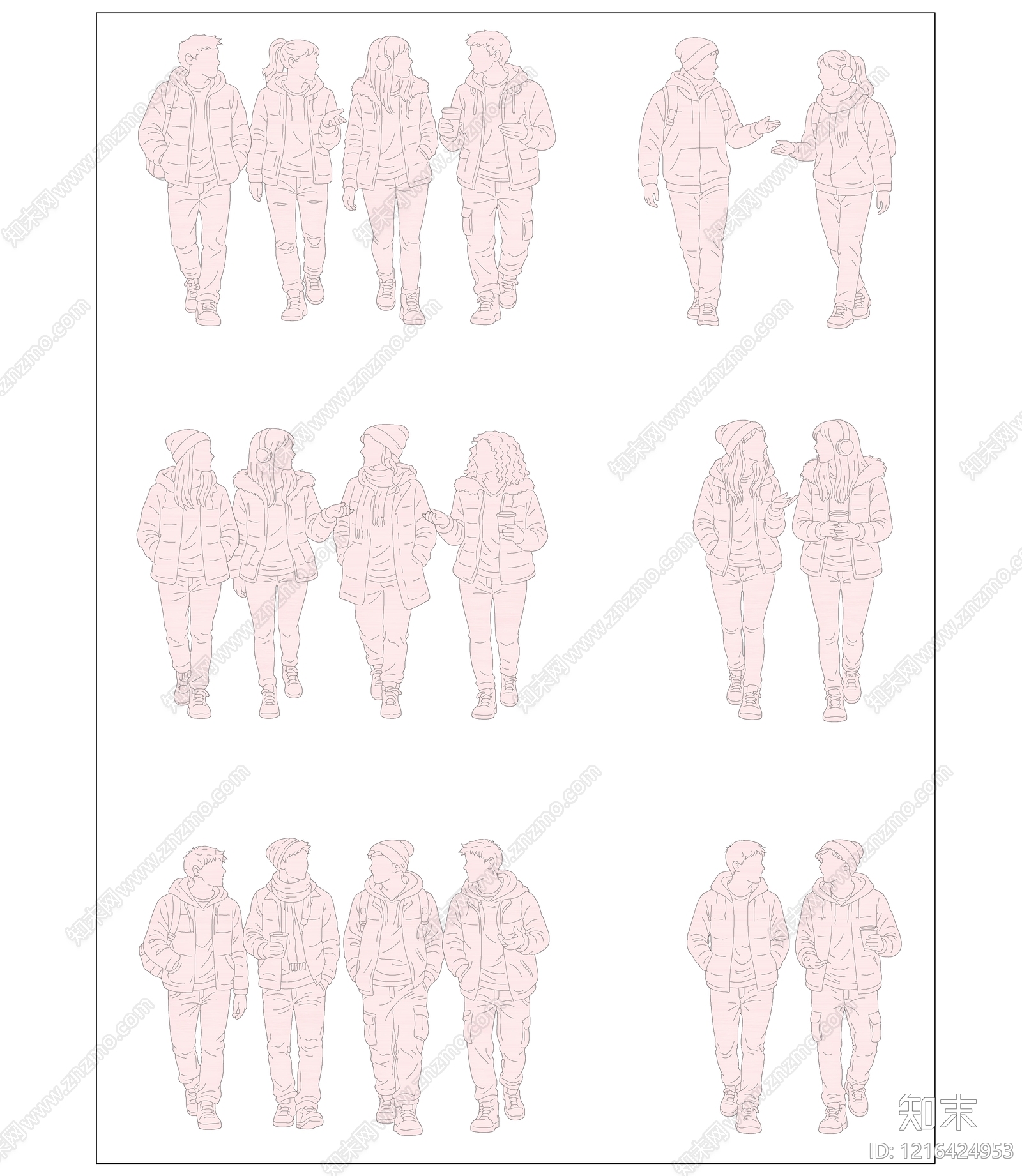 人物剪影库施工图下载【ID:1216424953】