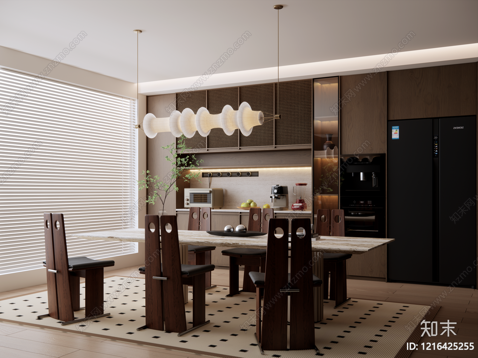现代简约家居餐厅3D模型下载【ID:1216425255】