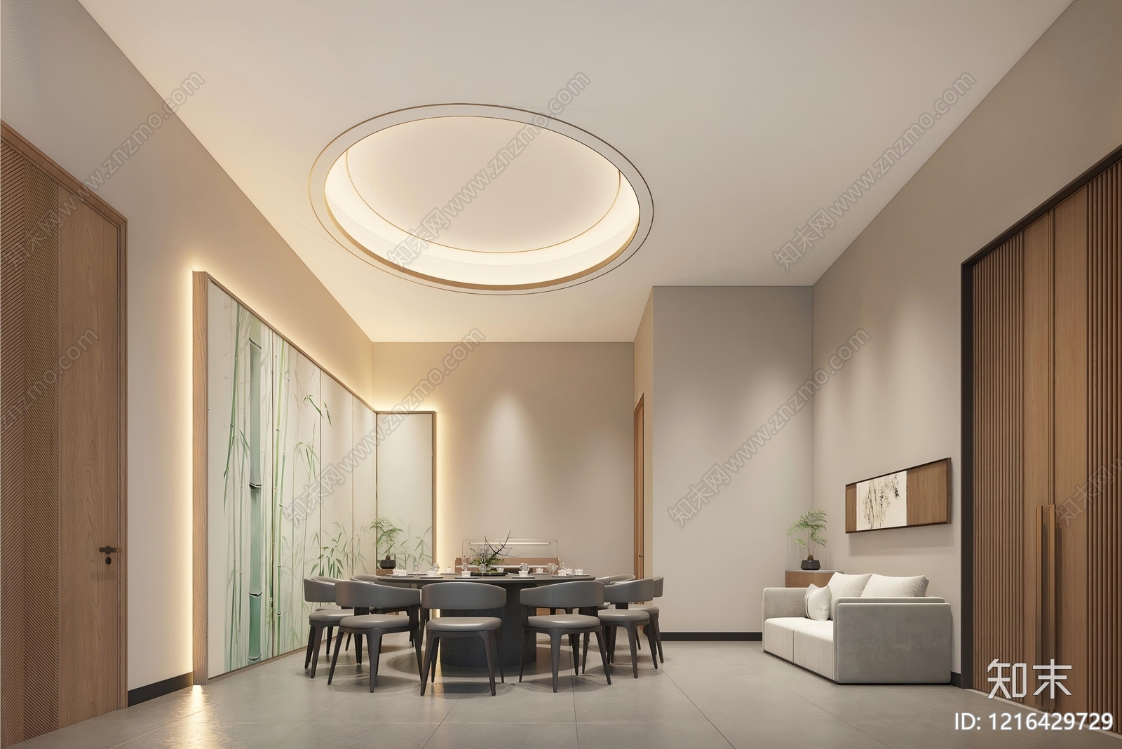 新中式包厢3D模型下载【ID:1216429729】