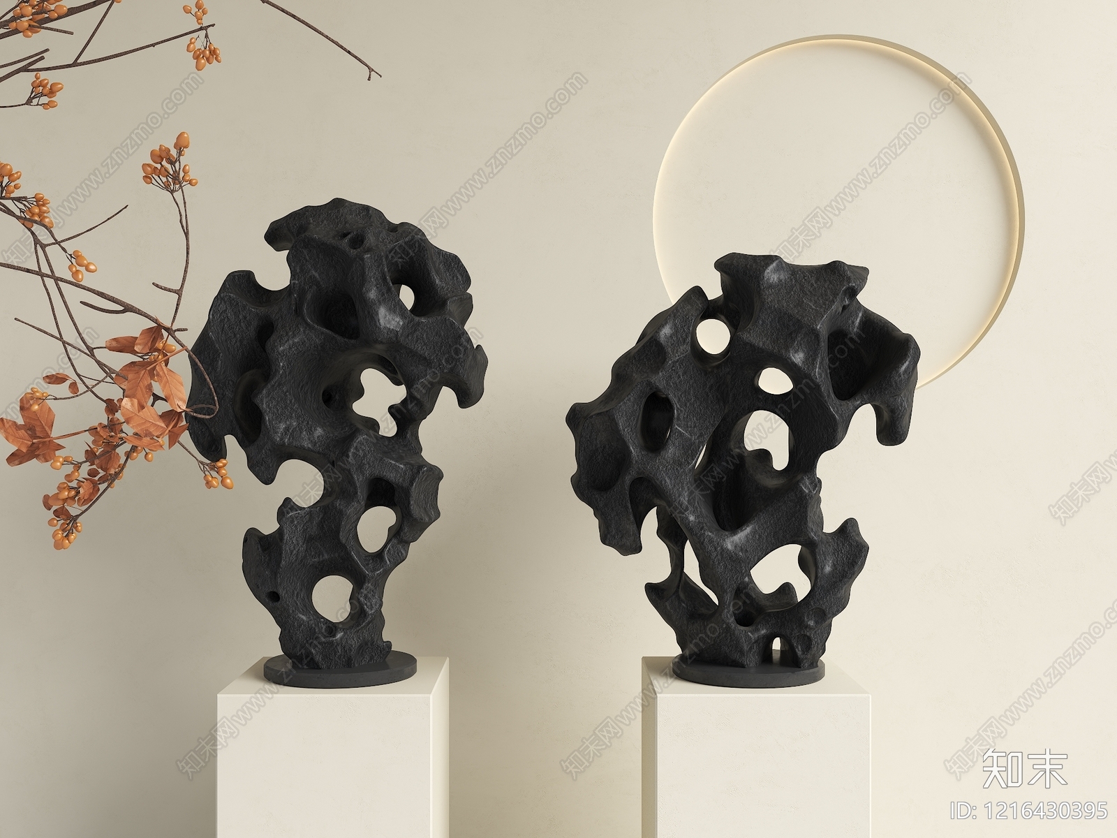 新中式雕塑摆件3D模型下载【ID:1216430395】