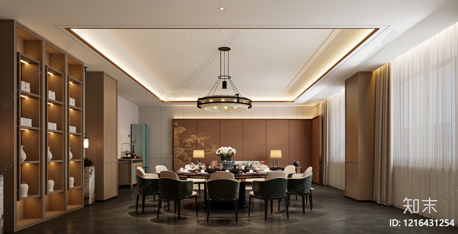 新中式包厢3D模型下载【ID:1216431254】