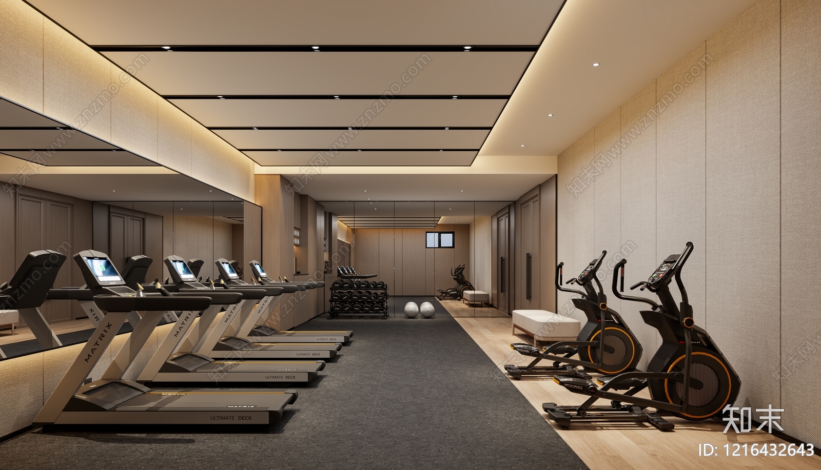 现代简约健身房3D模型下载【ID:1216432643】