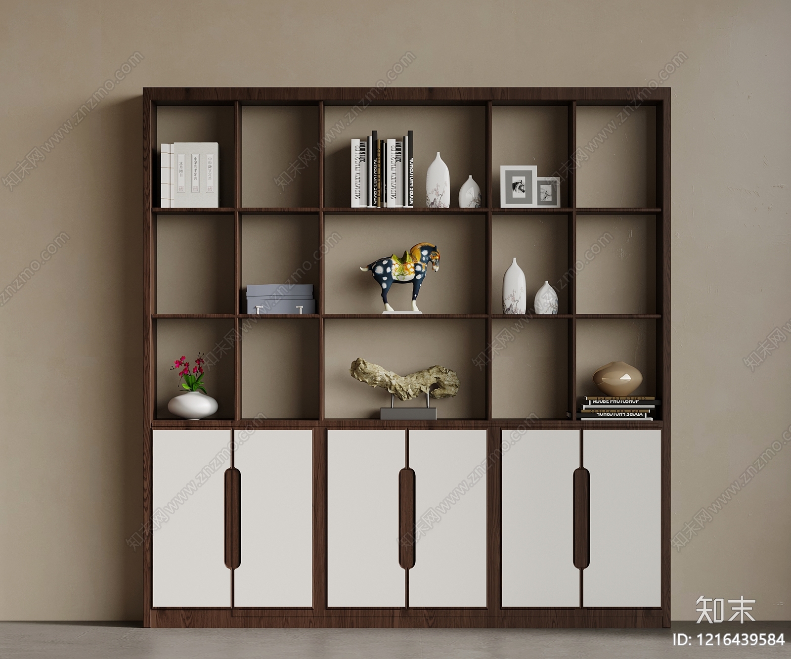 新中式博古架3D模型下载【ID:1216439584】