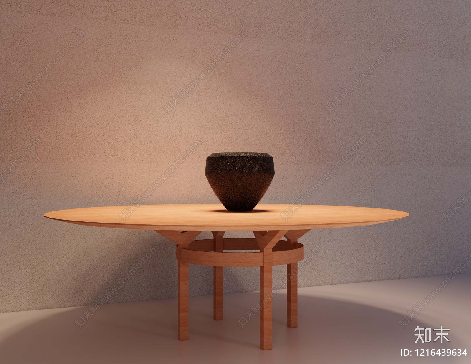 侘寂餐桌3D模型下载【ID:1216439634】