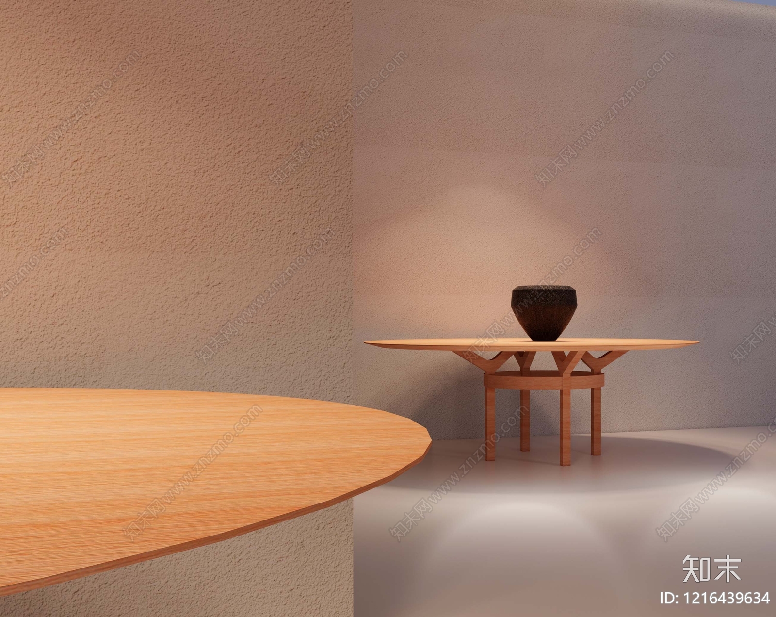 侘寂餐桌3D模型下载【ID:1216439634】