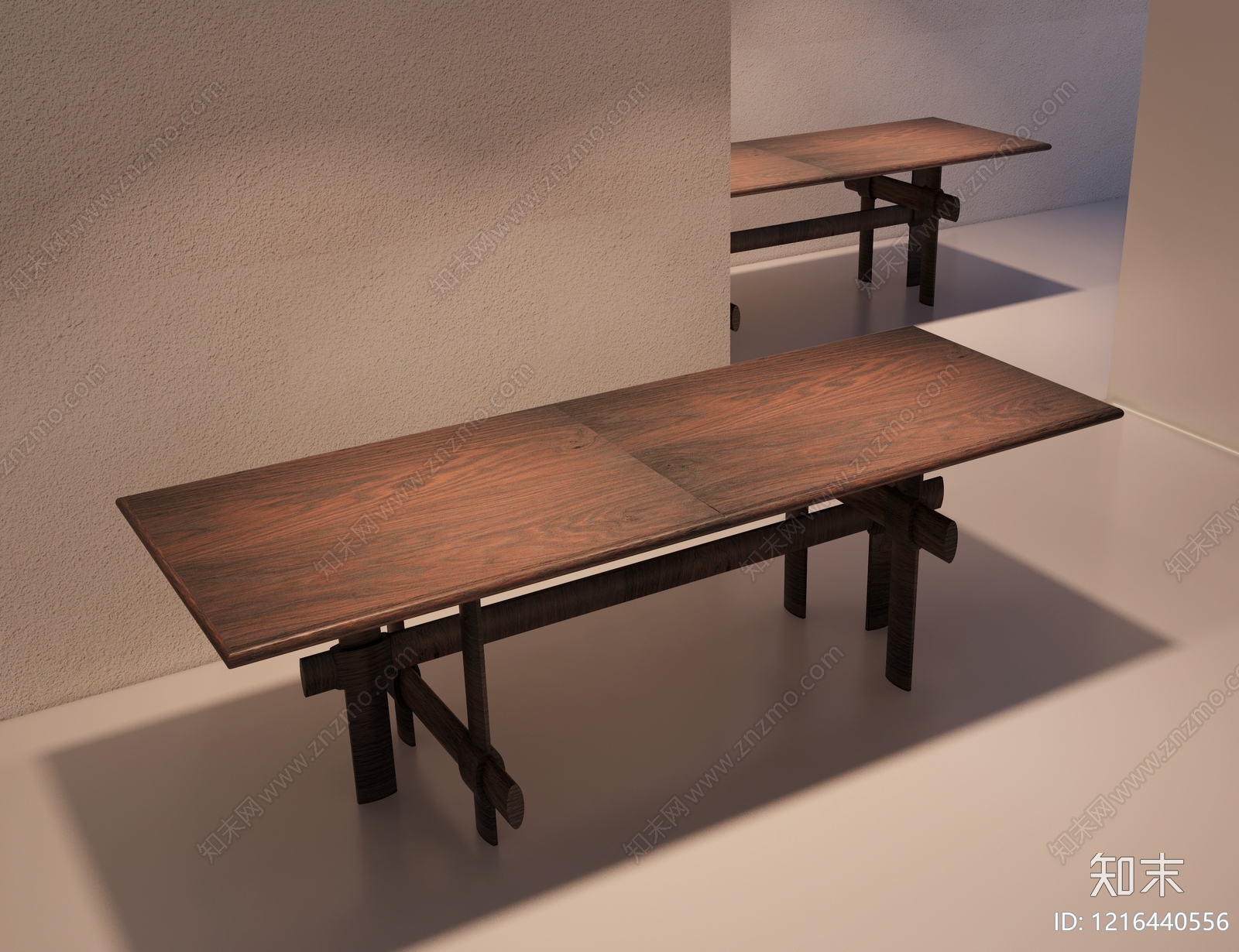 中古风餐桌3D模型下载【ID:1216440556】
