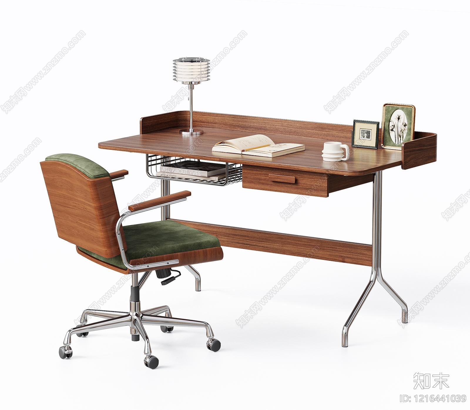 中古风书桌椅3D模型下载【ID:1216441039】