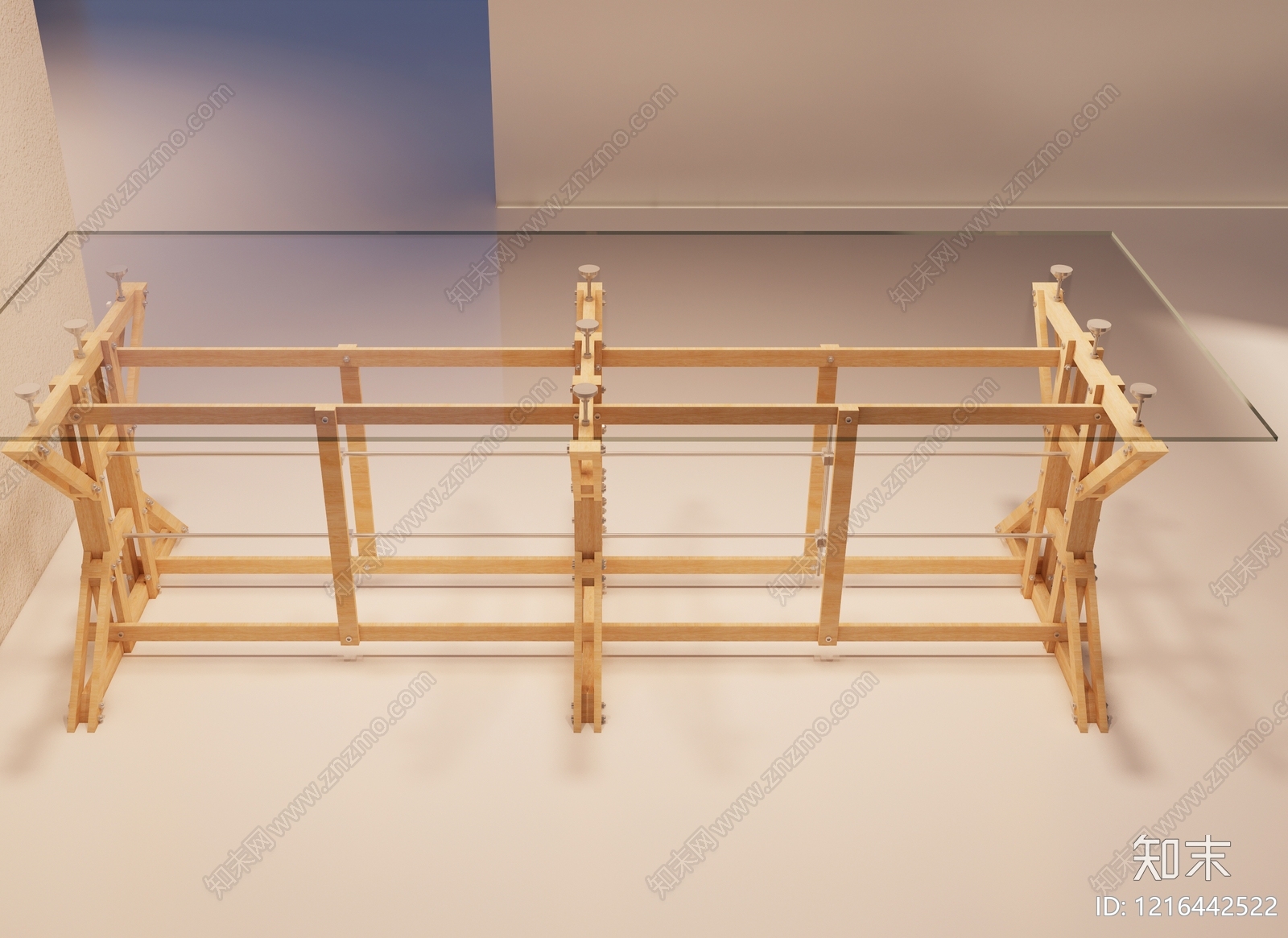 原木极简餐桌3D模型下载【ID:1216442522】