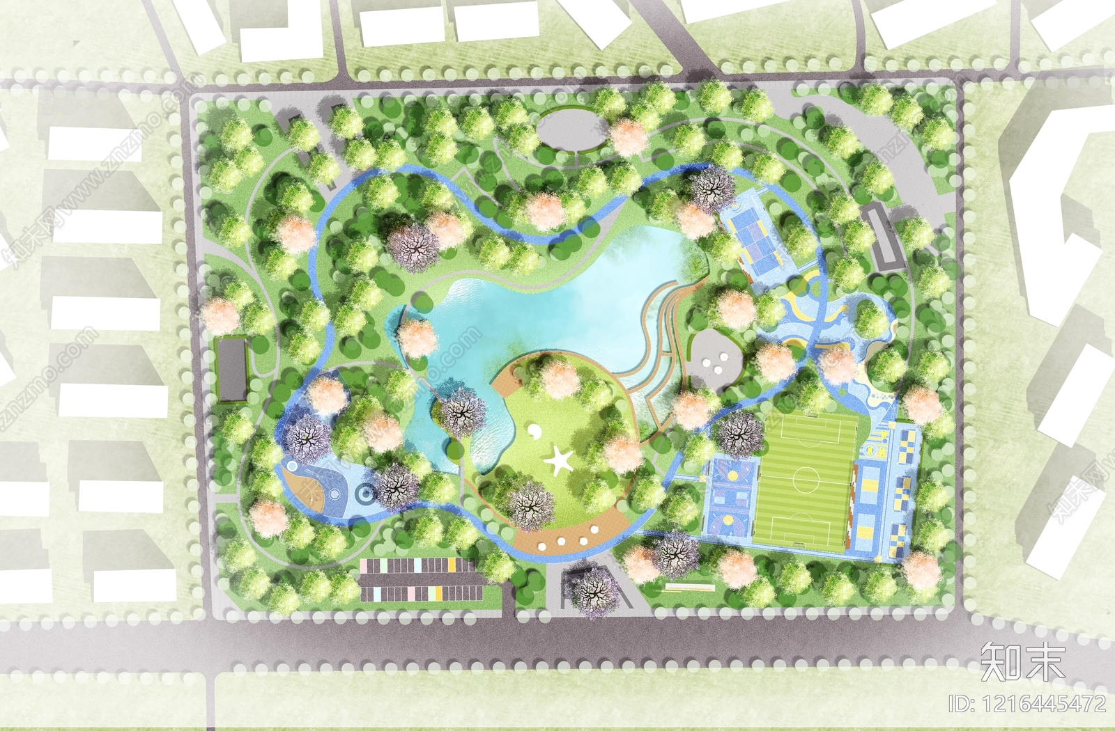 滨水公园施工图下载【ID:1216445472】