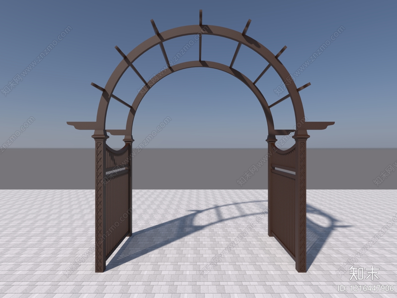 新中式门组合3D模型下载【ID:1216447906】