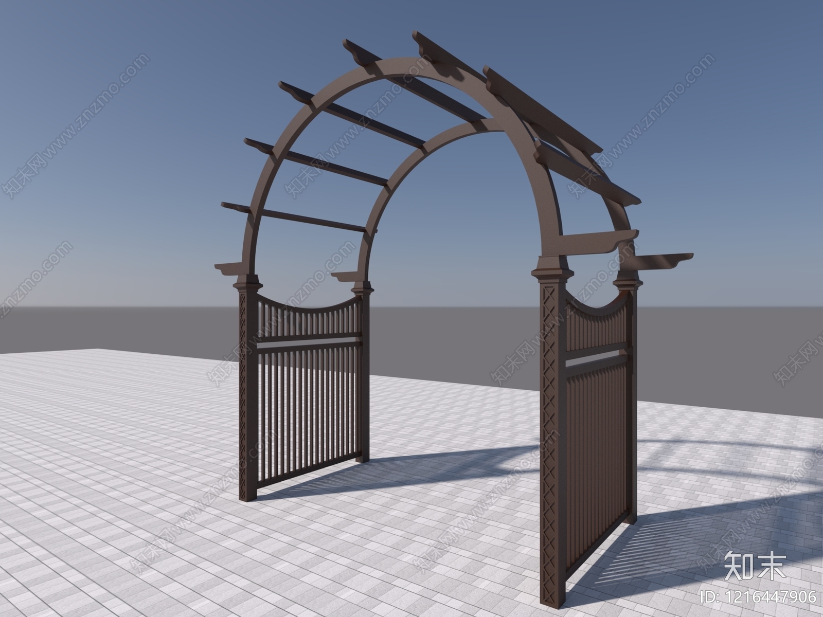 新中式门组合3D模型下载【ID:1216447906】