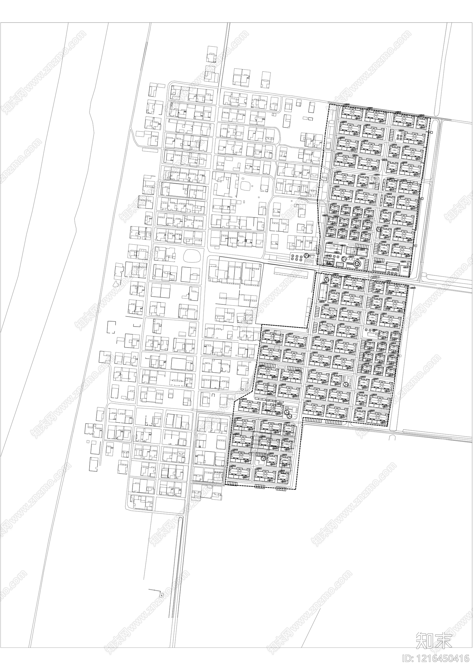 中式住宅楼建筑cad施工图下载【ID:1216450416】