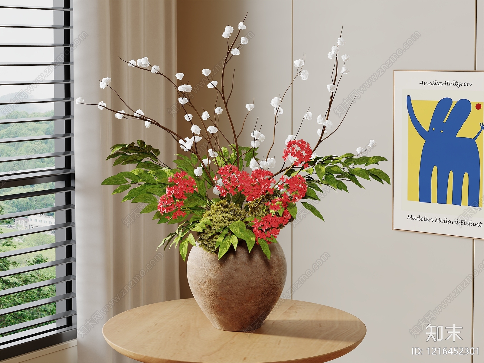 现代简约花艺3D模型下载【ID:1216452301】