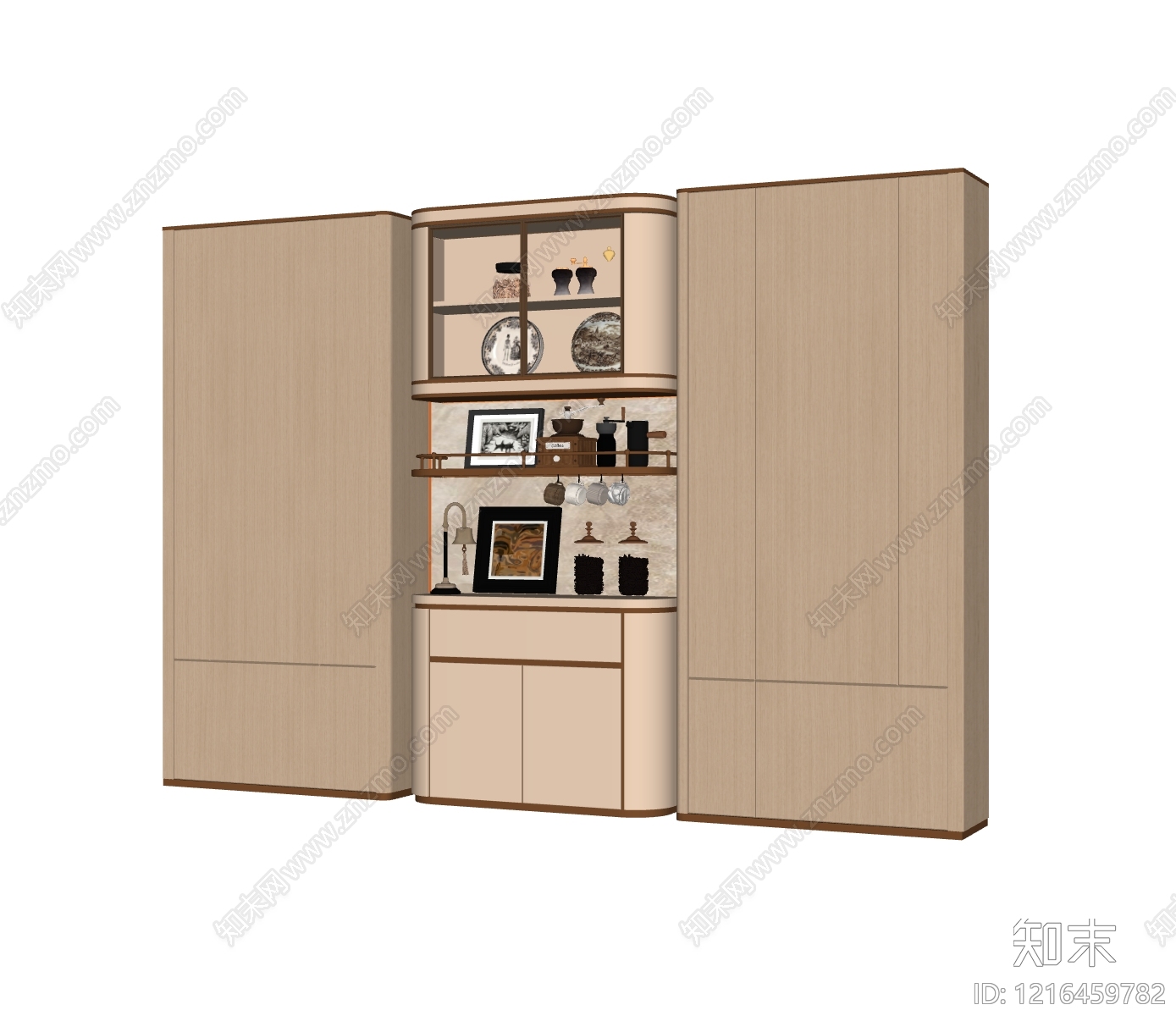 现代餐边柜SU模型下载【ID:1216459782】