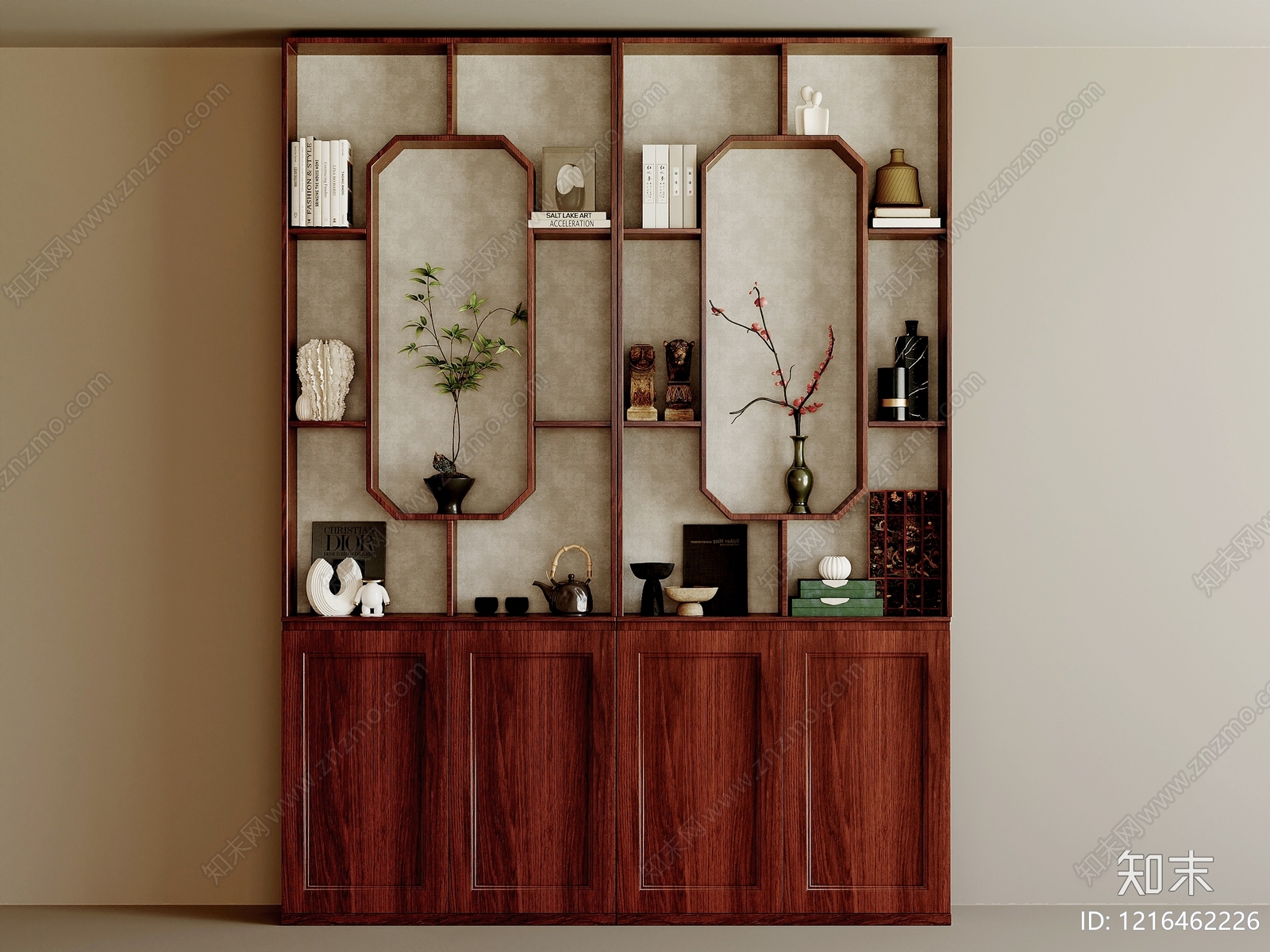 新中式博古架3D模型下载【ID:1216462226】