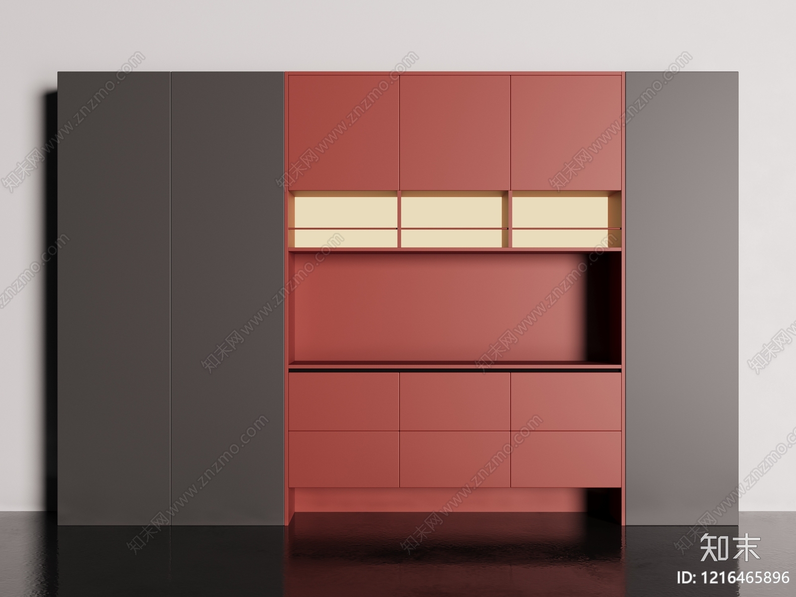现代简约餐边柜3D模型下载【ID:1216465896】