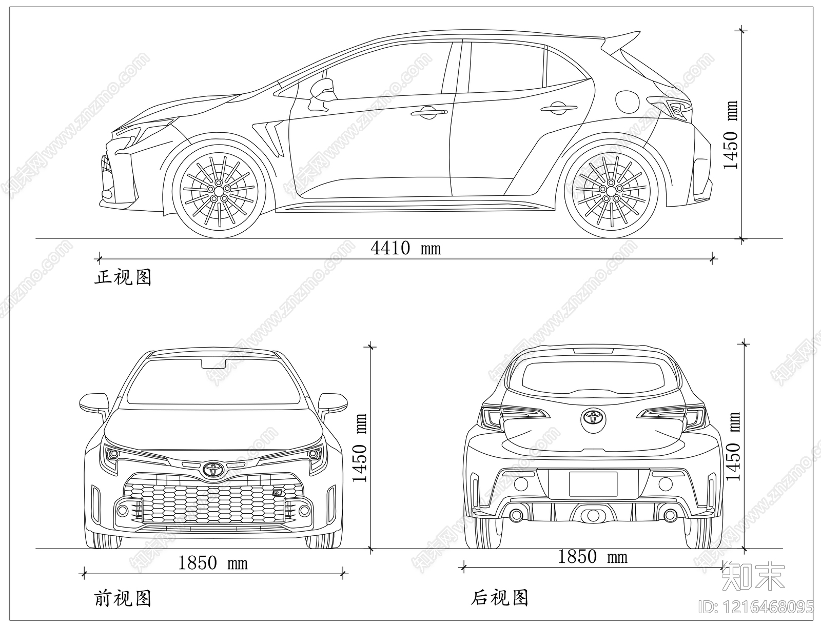 交通工具三视图施工图下载【ID:1216468095】
