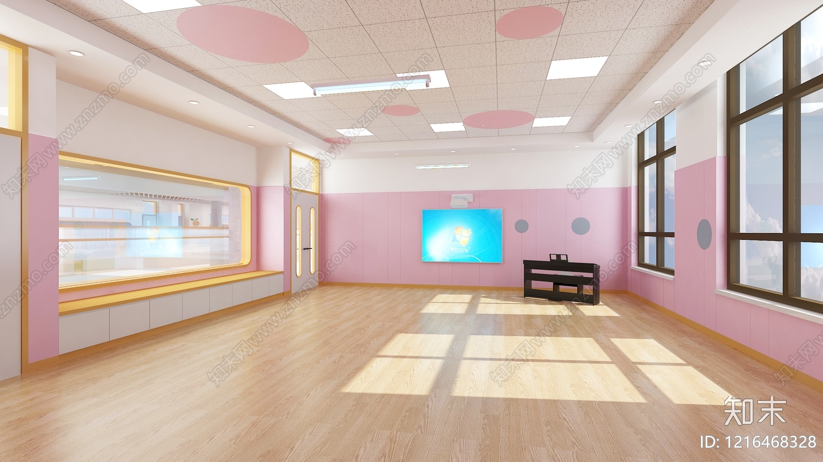 奶油风幼儿园3D模型下载【ID:1216468328】