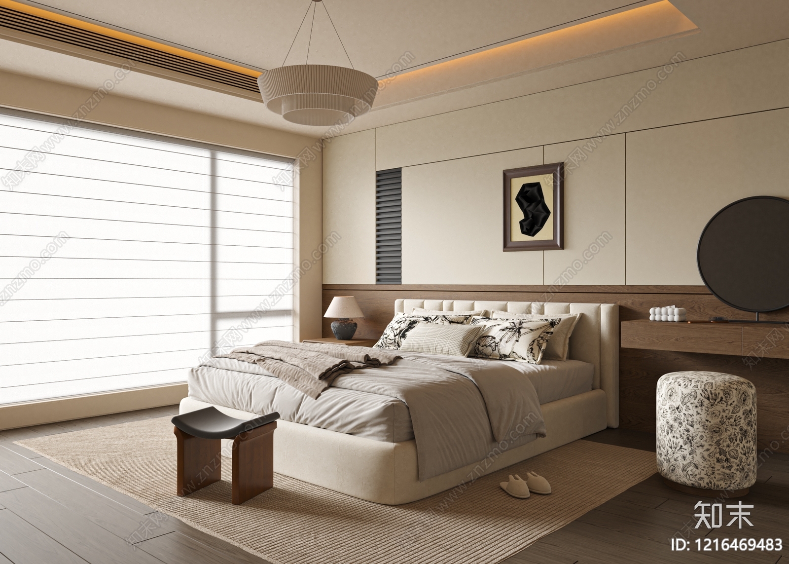 中古主卧SU模型下载【ID:1216469483】