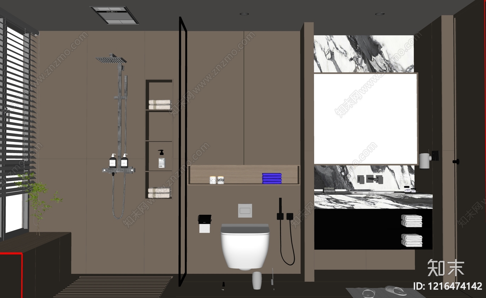 现代简约卫生间SU模型下载【ID:1216474142】