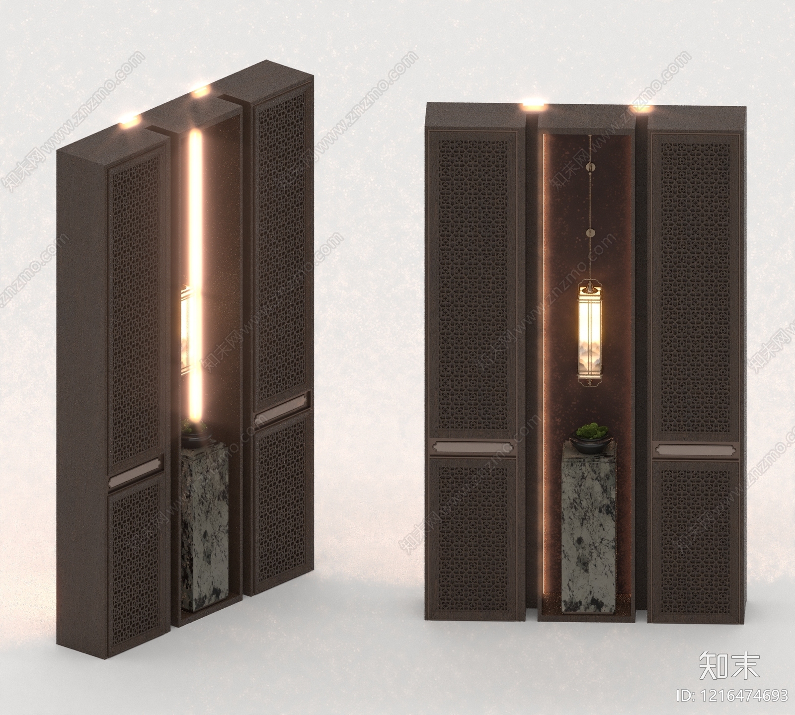 新中式博古架3D模型下载【ID:1216474693】