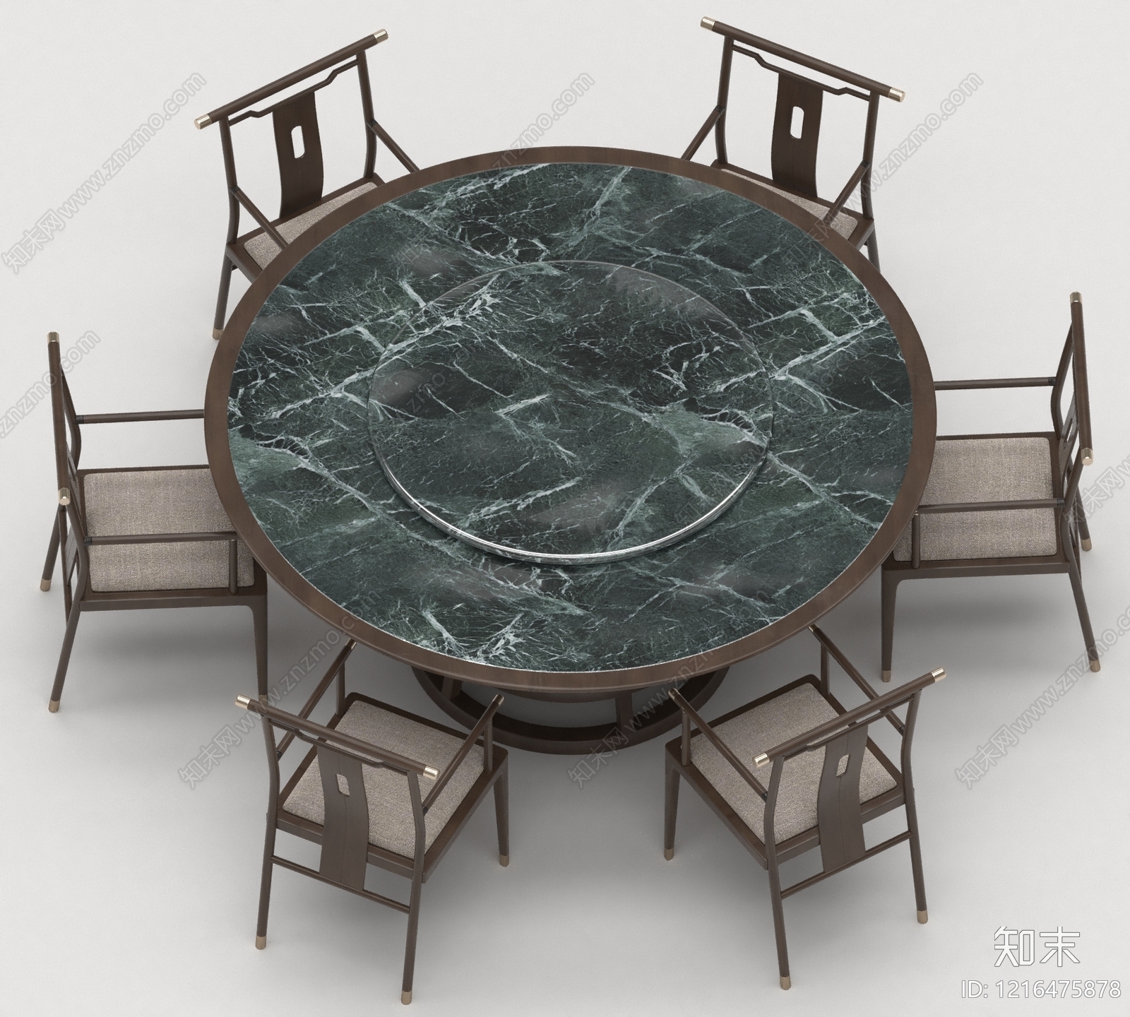 新中式餐桌椅3D模型下载【ID:1216475878】