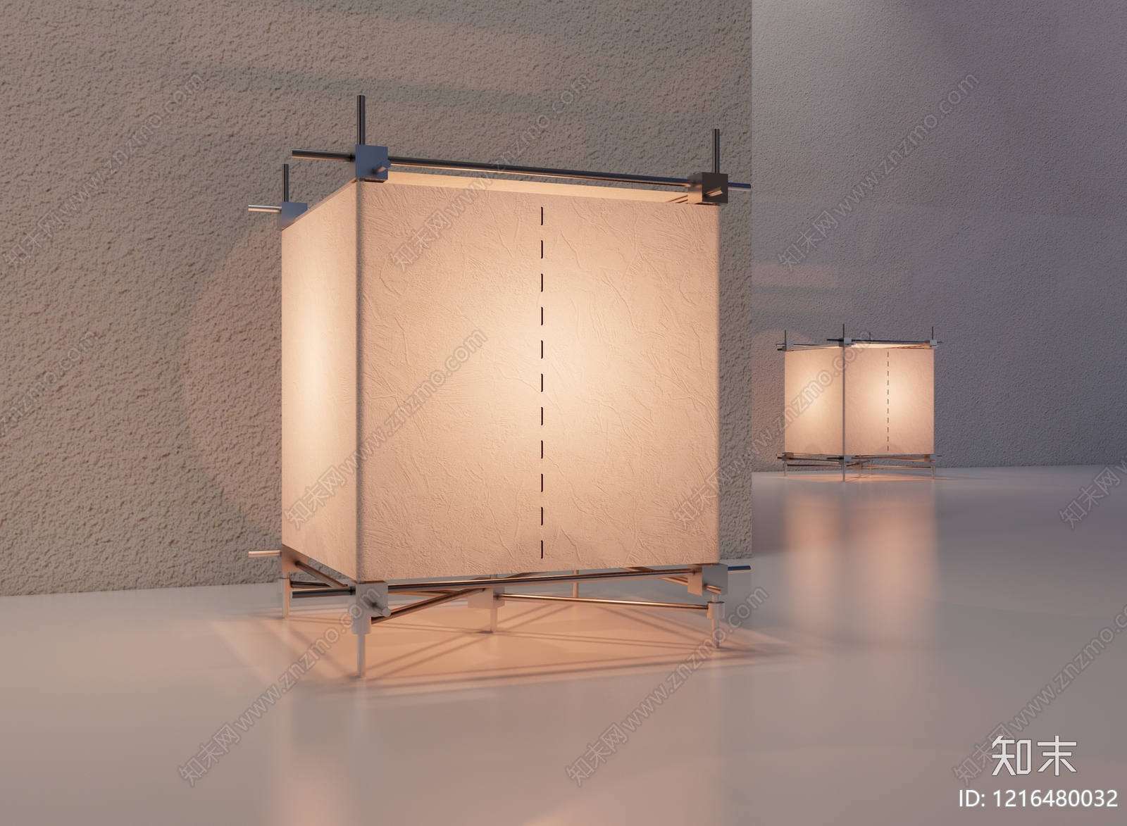 日式壁灯3D模型渲染效果图
