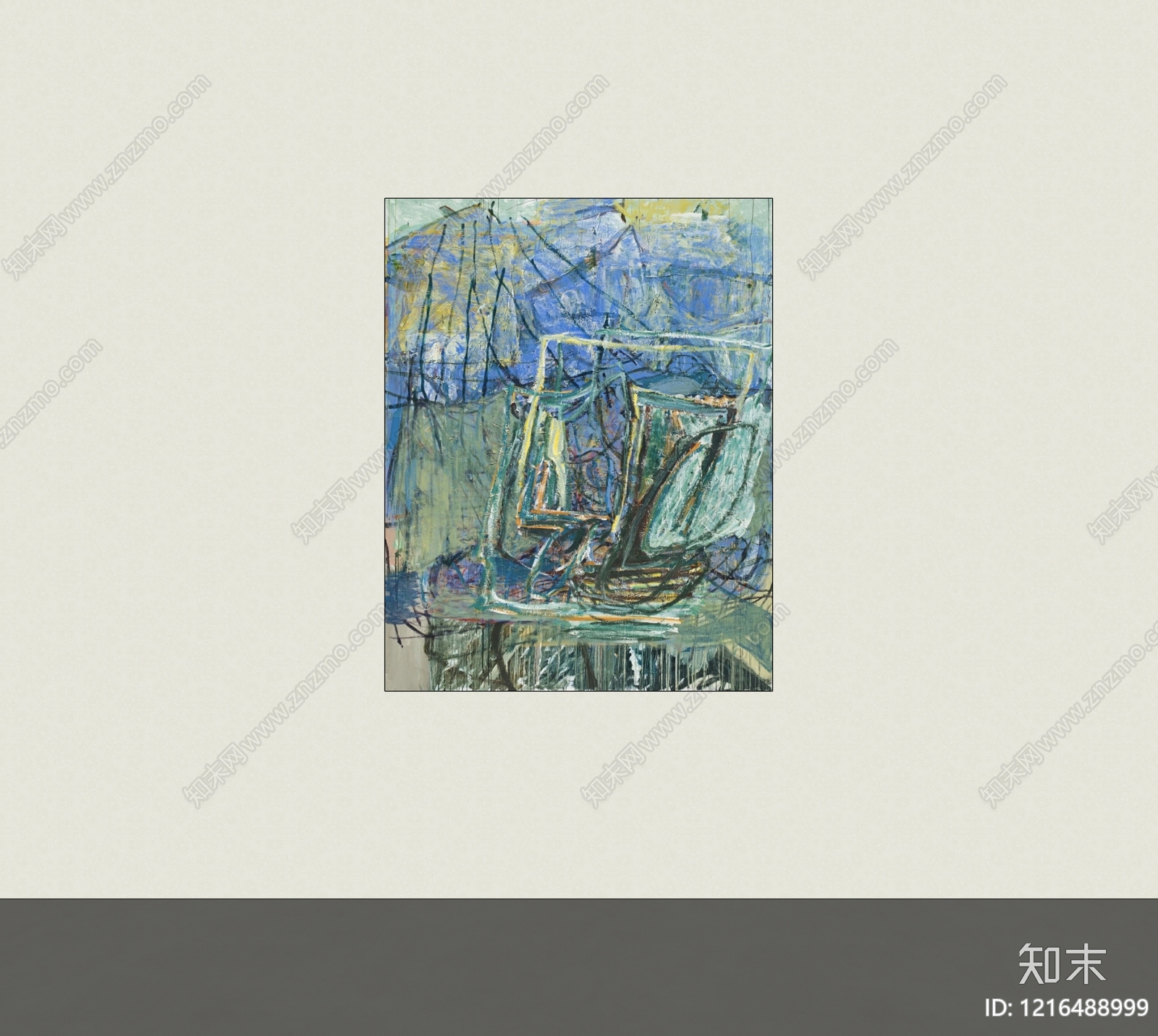 现代挂画SU模型下载【ID:1216488999】