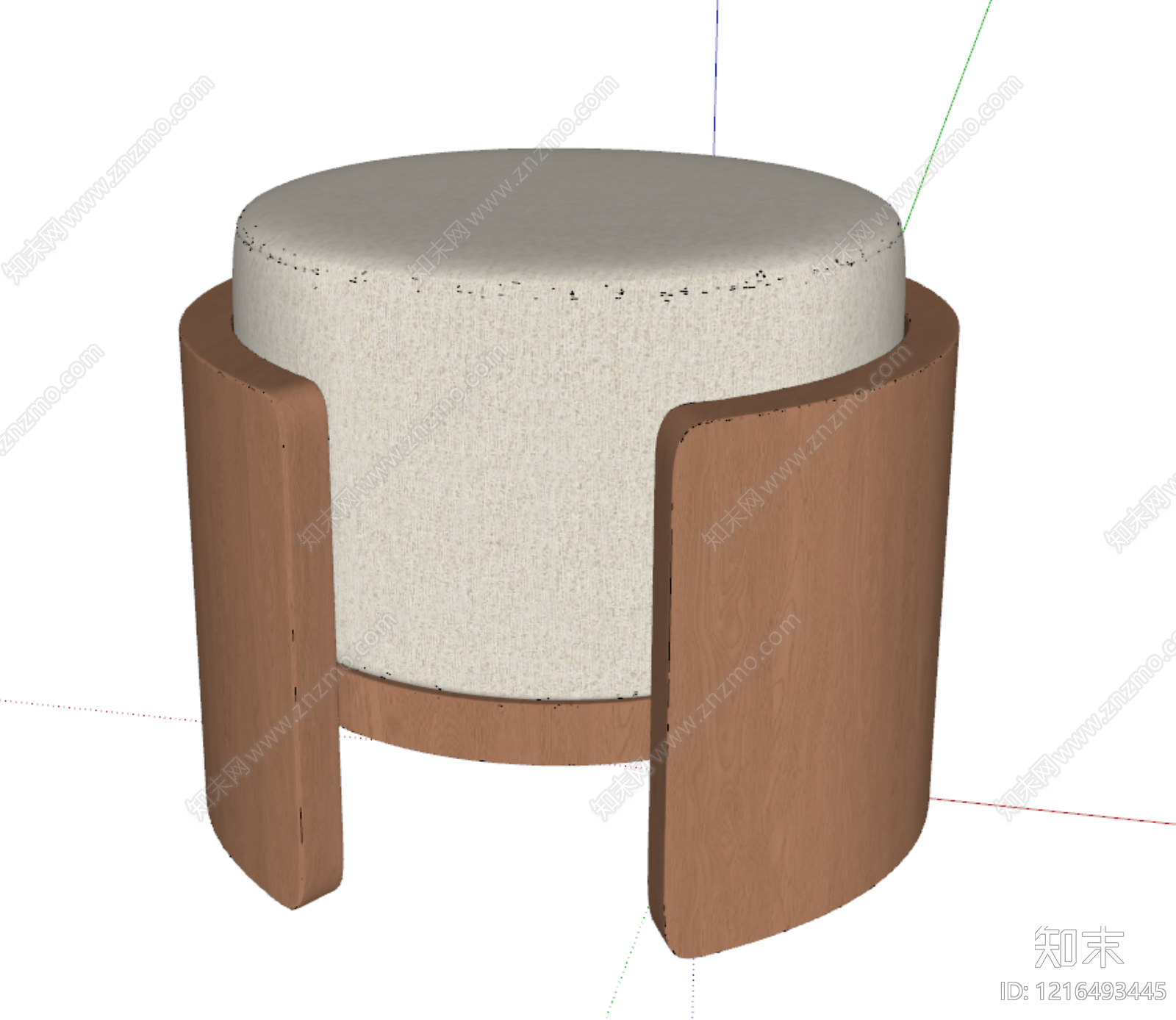 原木风沙发凳SU模型下载【ID:1216493445】