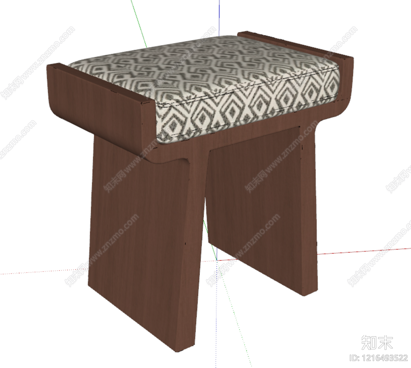 中古风沙发凳SU模型下载【ID:1216493522】