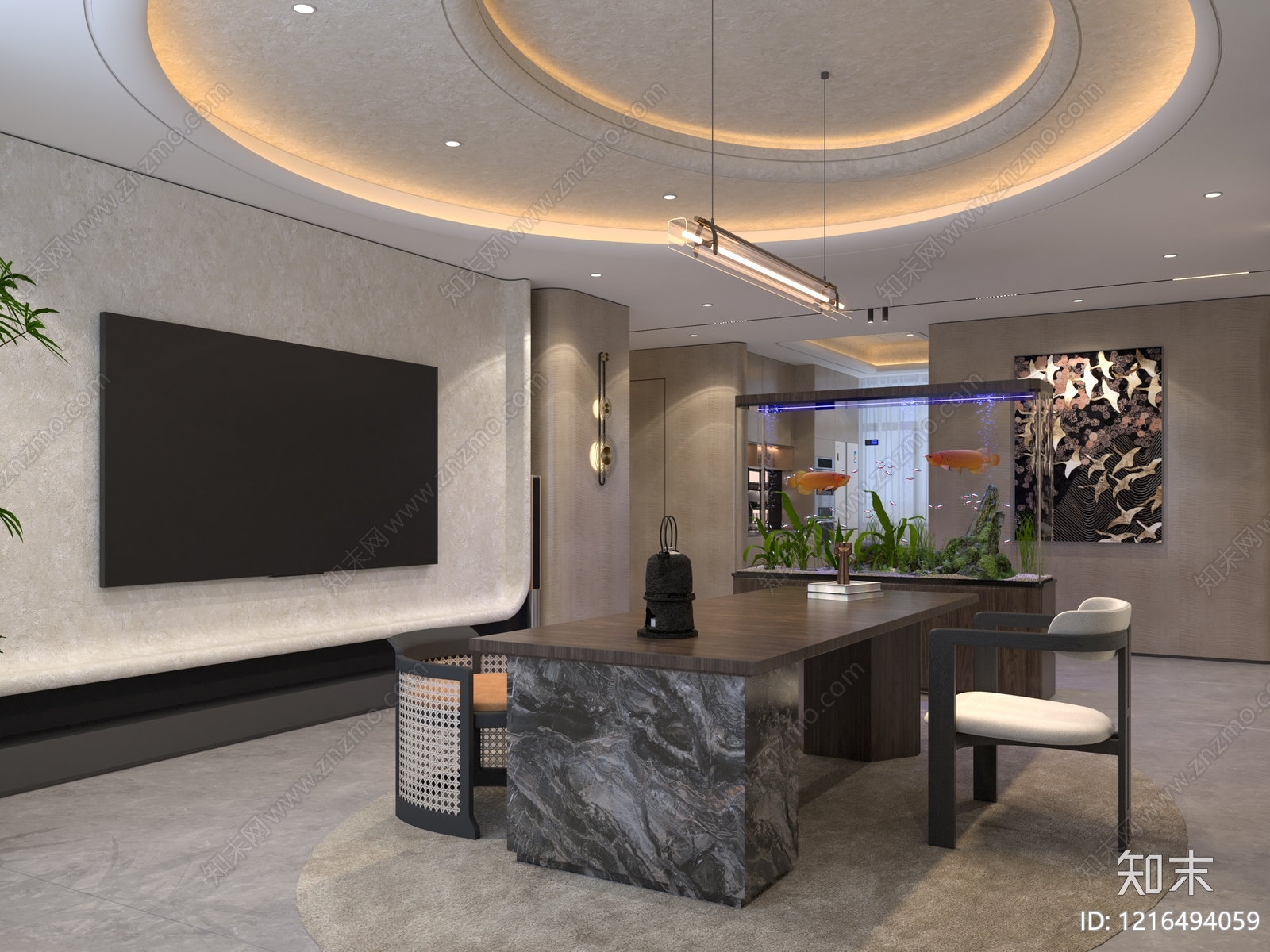 现代轻奢接待室3D模型下载【ID:1216494059】