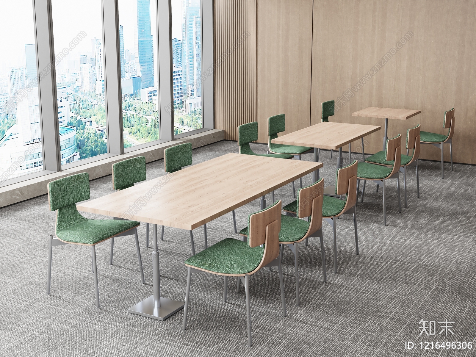 现代简约办公桌椅3D模型下载【ID:1216496306】