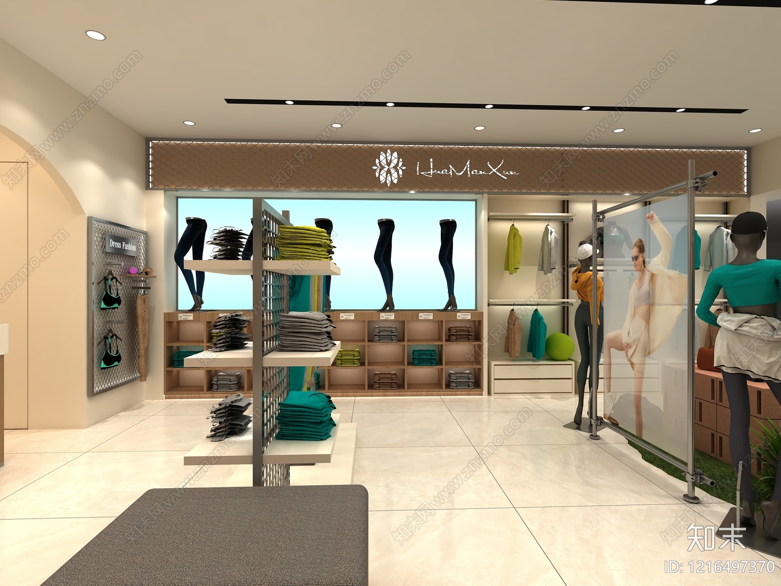 奶油风服装店3D模型下载【ID:1216497370】