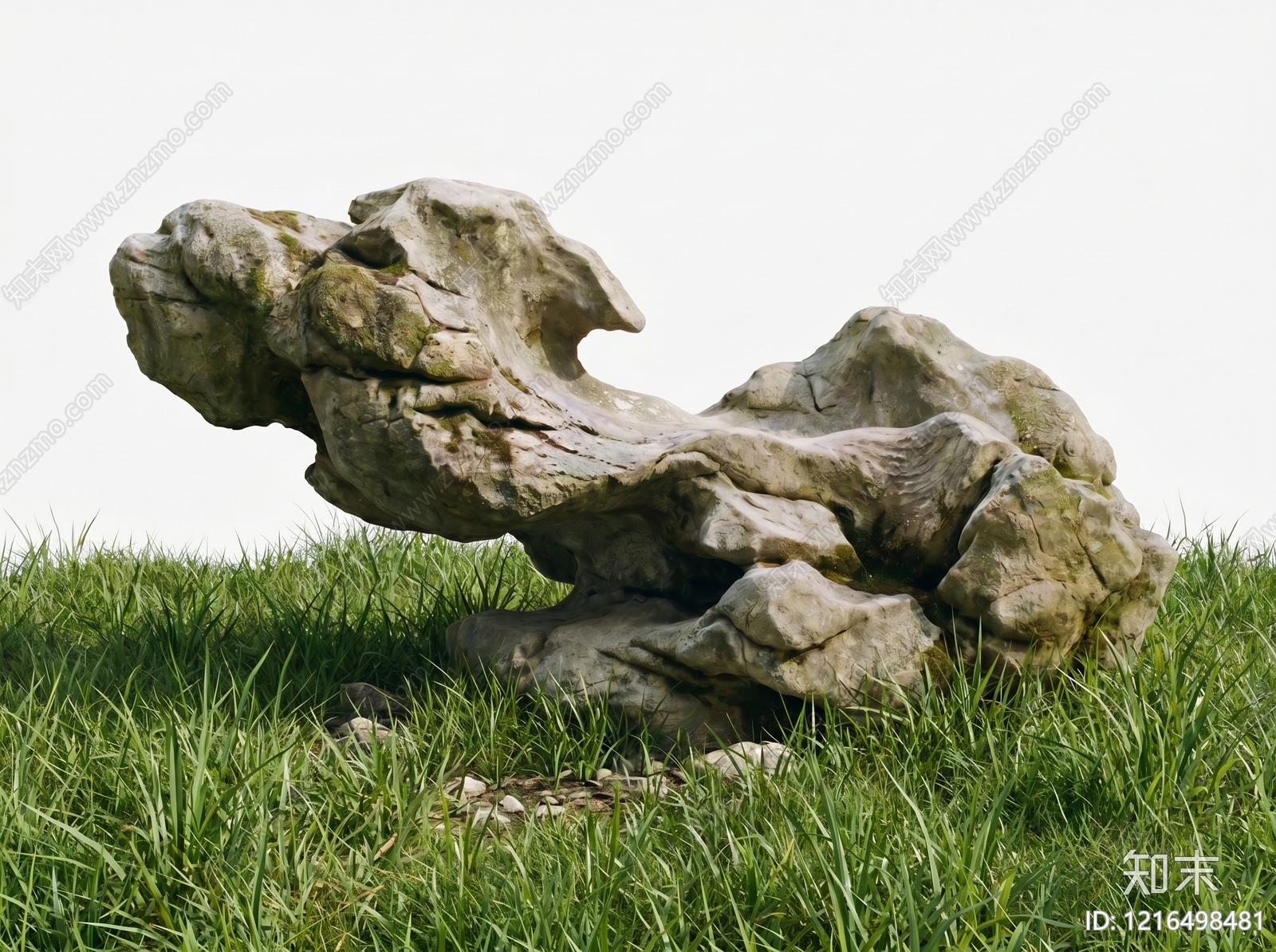 新中式景观石头3D模型渲染效果图