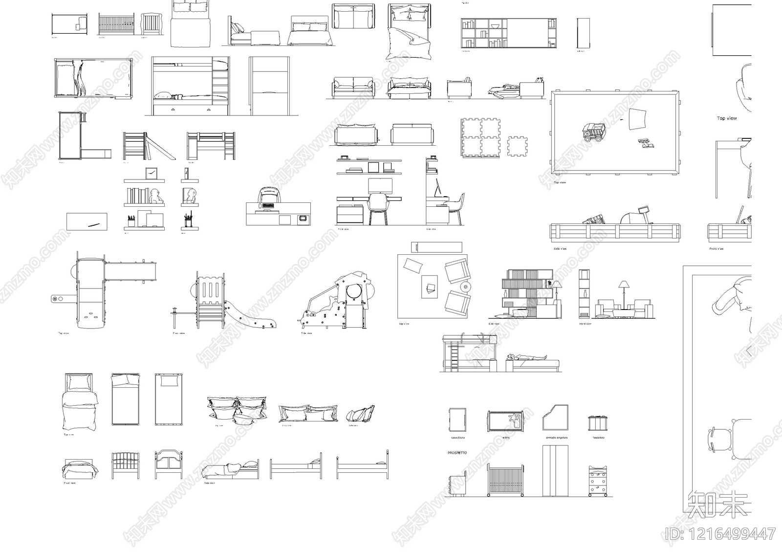 现代家具图库施工图下载【ID:1216499447】