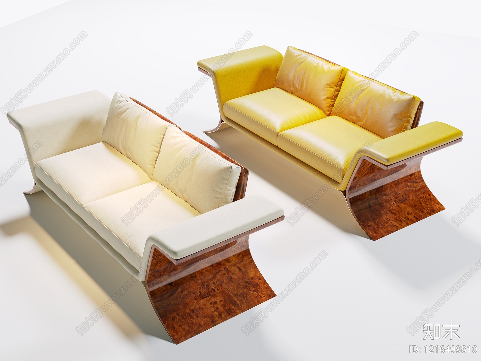 现代轻奢双人沙发3D模型下载【ID:1216499810】