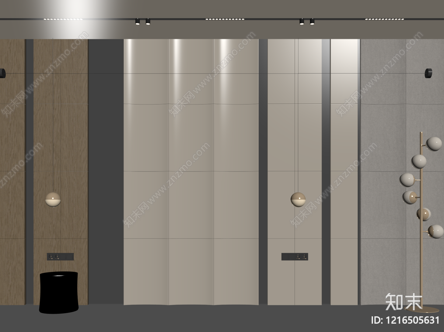现代简约背景墙SU模型下载【ID:1216505631】