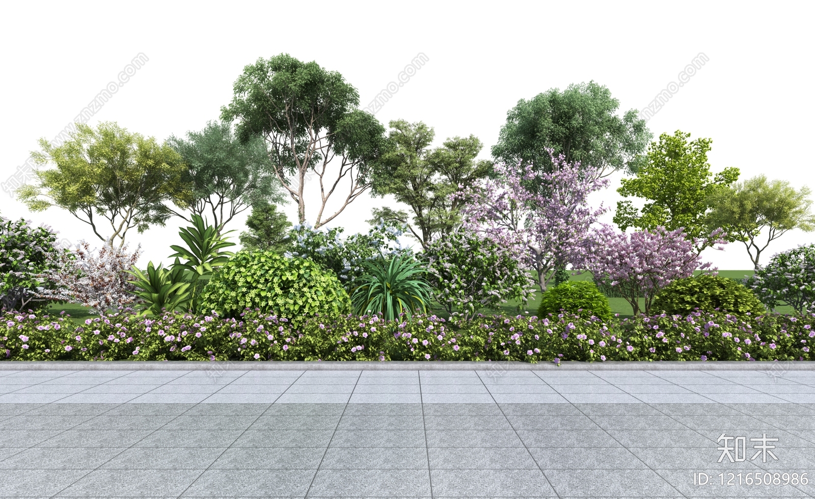 现代园林风格植物堆3D模型下载【ID:1216508986】
