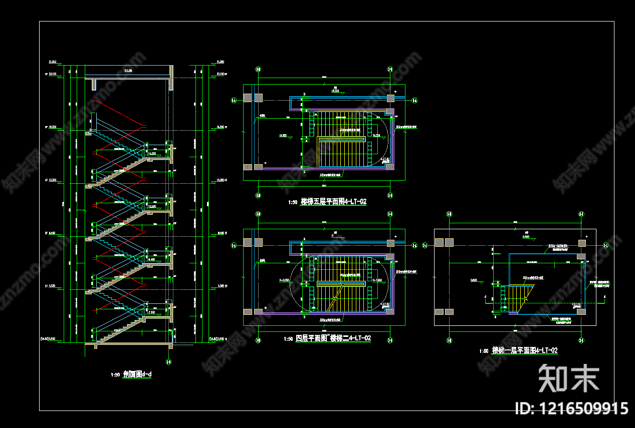 现代楼梯节点施工图下载【ID:1216509915】