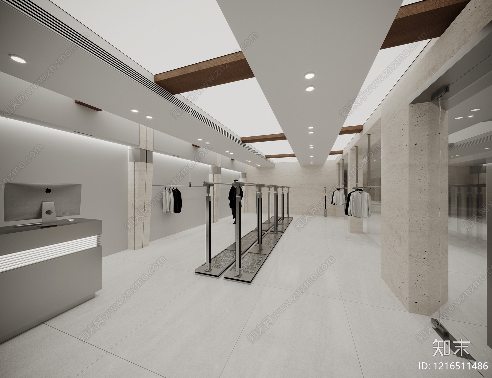 极简服装店SU模型下载【ID:1216511486】
