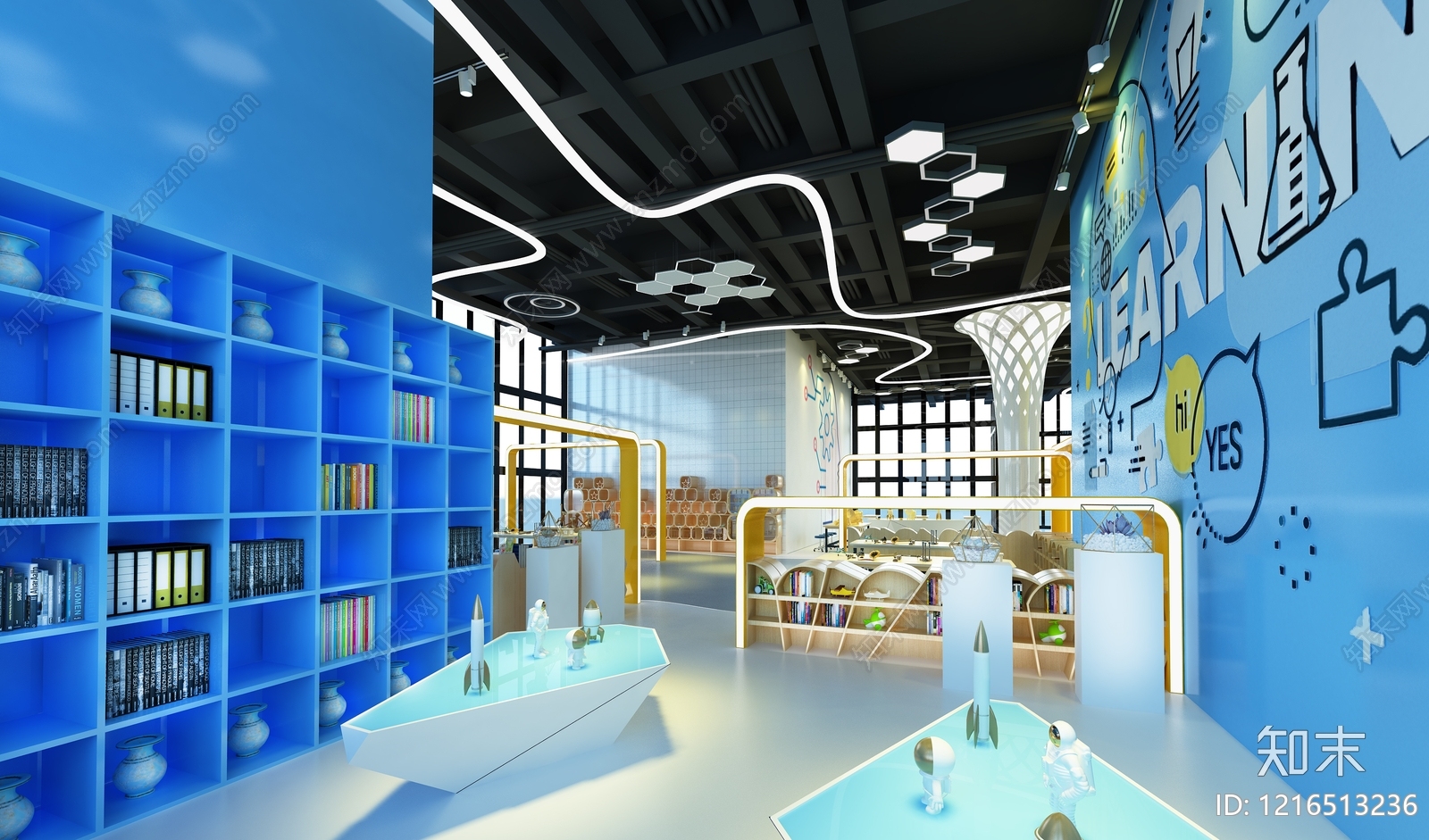 现代科技风科技展厅3D模型下载【ID:1216513236】