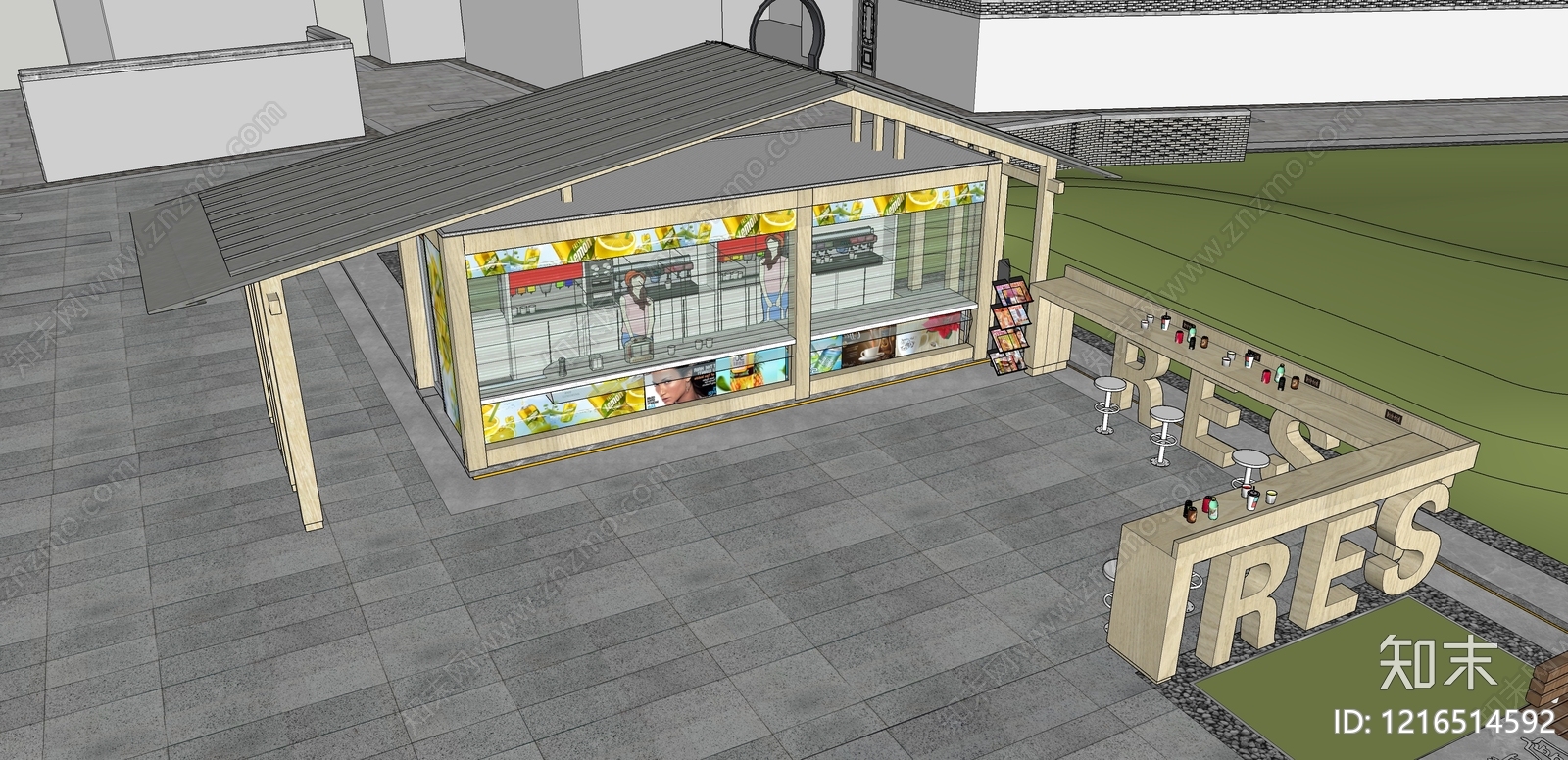 新中式小公建SU模型下载【ID:1216514592】