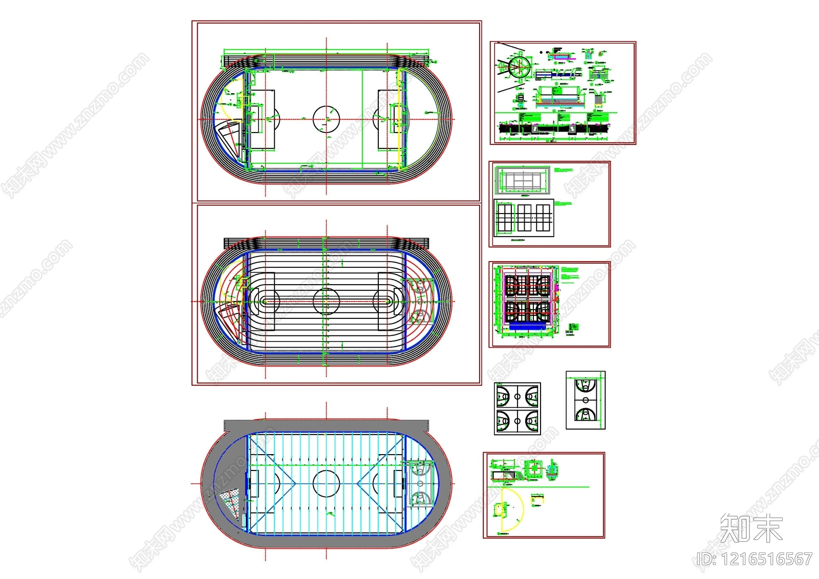 现代操场施工图下载【ID:1216516567】