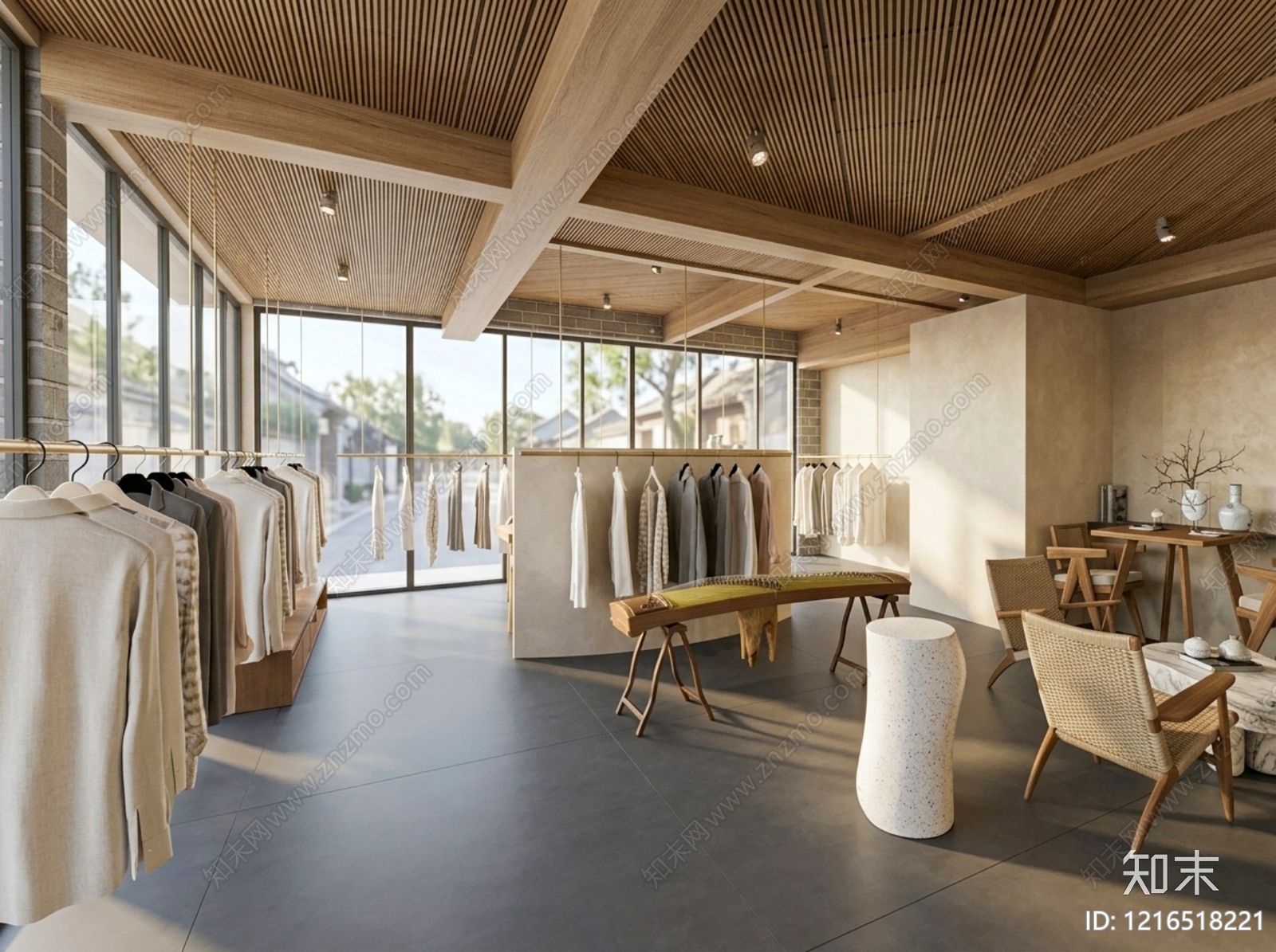 新中式服装店SU模型下载【ID:1216518221】