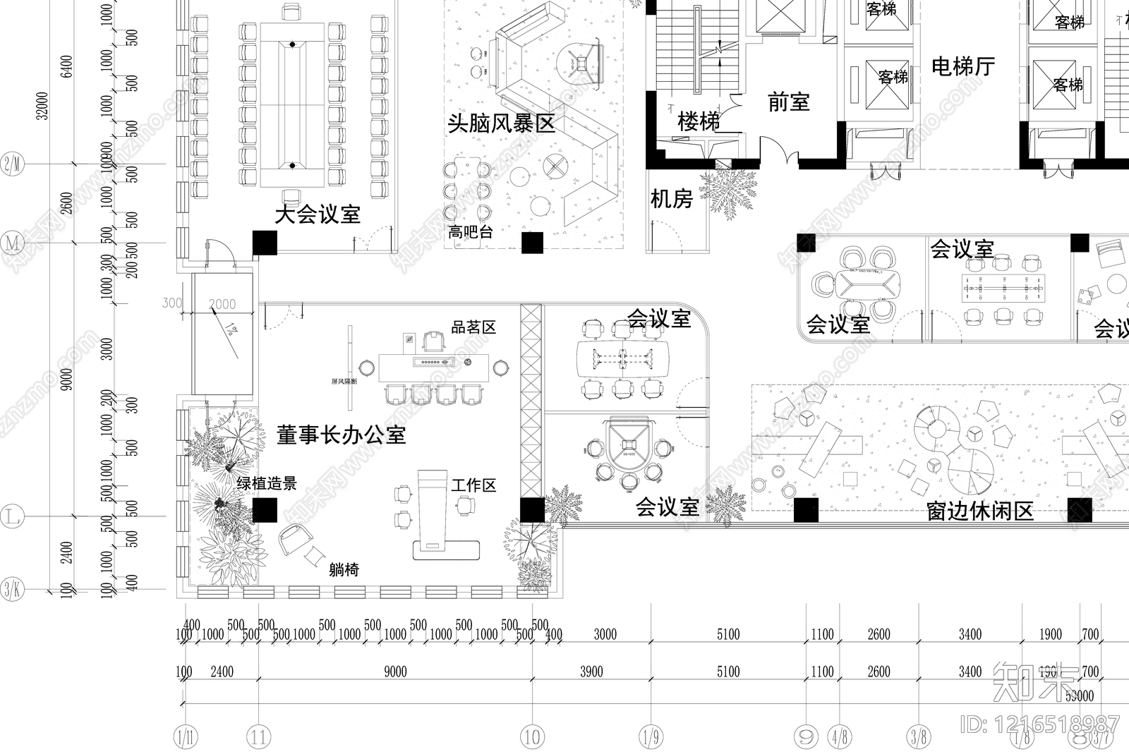 简约整体办公空间cad施工图下载【ID:1216518987】