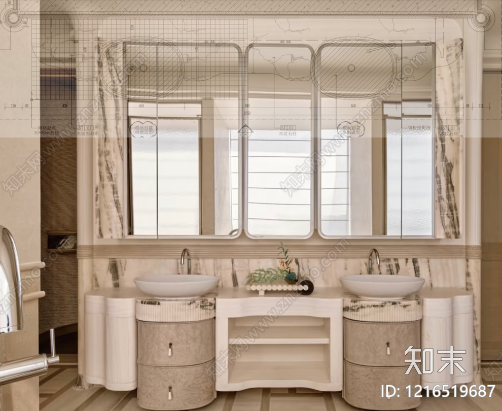 洗手台节点施工图下载【ID:1216519687】