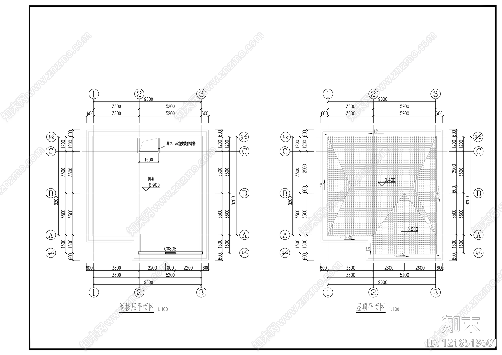 别墅建筑施工图下载【ID:1216519601】